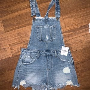 Denim Overall Shorts